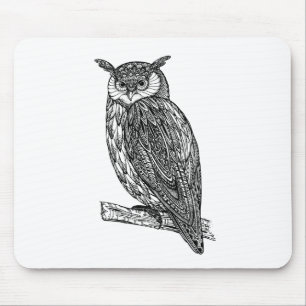 野生のトーテムの動物のフクロウの落書き マウスパッド