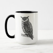 野生のトーテムの動物のフクロウの落書き マグカップ (左)