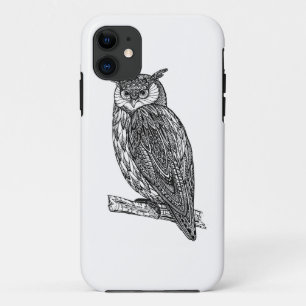 野生のトーテムの動物のフクロウの落書き iPhone 11 ケース