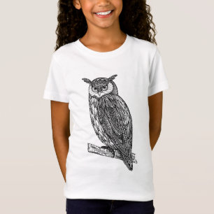 野生のトーテムの動物のフクロウの落書き Tシャツ