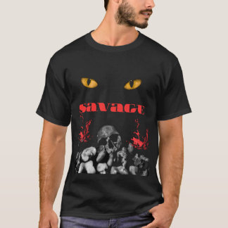野生のドクロ目デザインストリートウェアTシャツ Tシャツ