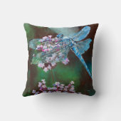 野生のニンニクで休む青いトンボ クッション (裏面)