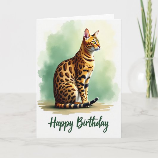 野生のネコの誕生日カード カード (正面)