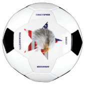 野生のハゲのワシ、アメリカ国旗、スター サッカーボール (回転)