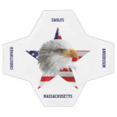 野生のハゲのワシ、アメリカ国旗、スター サッカーボール (フラット)