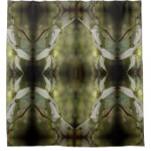 野生のハナミズキの花の抽象芸術模様 シャワーカーテン (正面)