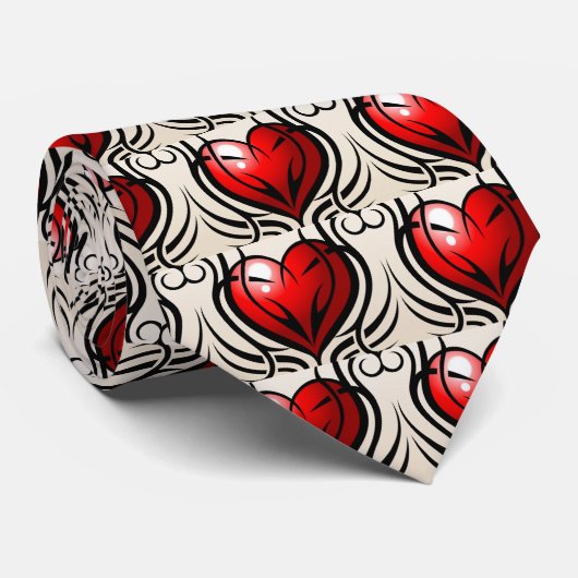 野生のハートの入れ墨のスタイル ネクタイ (ロール)