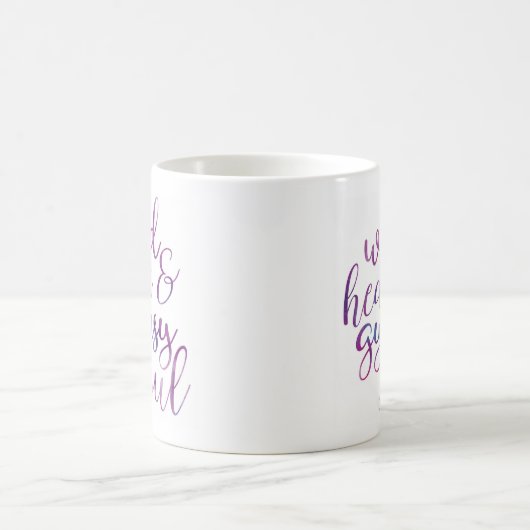 野生のハート及びジプシーの精神の水彩画のマグ コーヒーマグカップ (中央)