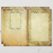 野生のハーブの葉フレームスクラップブックジャーナル紙 (正面/裏面)