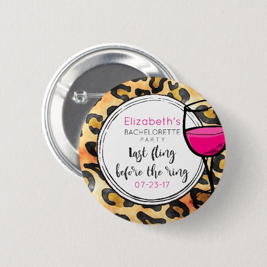 野生のバチェロレッテの前の最後のリングや輪 缶バッジ (正面&裏面)
