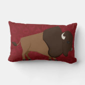 野生のバッファローの枕 ランバークッション (裏面)