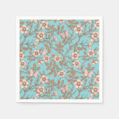 野生のバラと蝶/pink/brown/pool スタンダードカクテルナプキン (正面)