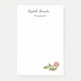 野生のバラの植物水色ピンクと緑。 ポストイット