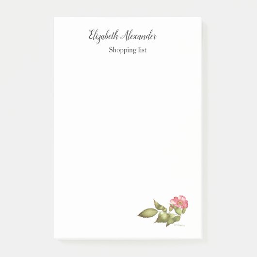 野生のバラの植物水色ピンクと緑。 ポストイット (正面)