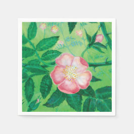 野生のバラの花ナプキン スタンダードカクテルナプキン
