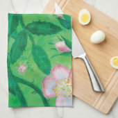 野生のバラの花 キッチンタオル (四つ折り)