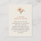 野生のバラエレガントギフト登録ベビーシャワー エンクロージャーカード (裏面)