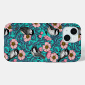 野生のバラ、ピンクと青の《鳥》アメリカゴガラ Case-Mate iPhoneケース (裏面 (横))
