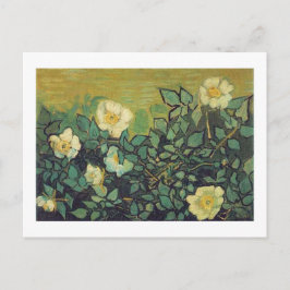 野生のバラ,1890.ビンセント・ヴァン・ゴッホ。 ポストカード