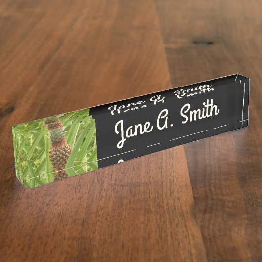 野生のパイナップル熱帯果実自然 デスクネームプレート (側面)