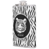 野生のパーソナライズされた虎顔オンタイガースキンパターン フラスク (左)