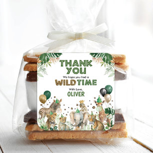 野生のパーティー動物ジャングルボーイ誕生日パーティー スクエアシール