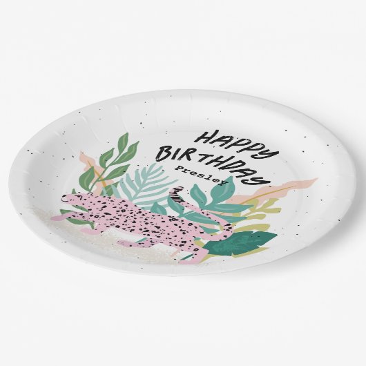 野生のパーティー動物子供の誕生日紙プレート ペーパープレート (アングル)