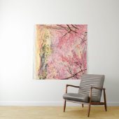 野生のヒマラヤさくらんぼ:水彩風景。 タペストリー (インサイチュ(横))