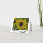 野生のヒマワリのメッセージカードか挨拶状1 カード (裏面)