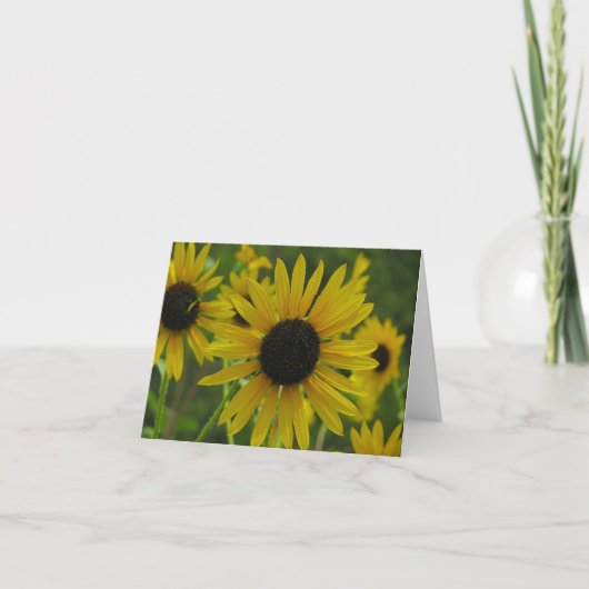 野生のヒマワリのメッセージカードか挨拶状1 カード (正面)