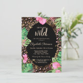 野生のヒョウのプリントをトロピカルに 招待状 (スタンド正面)