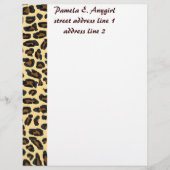 野生のヒョウの毛皮の文房具 レターヘッド (正面)