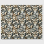 野生のヒョウ ラッピングペーパー (フラット)