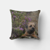 野生のヒースの装飾用クッションのボーダーテリア犬 クッション (正面)