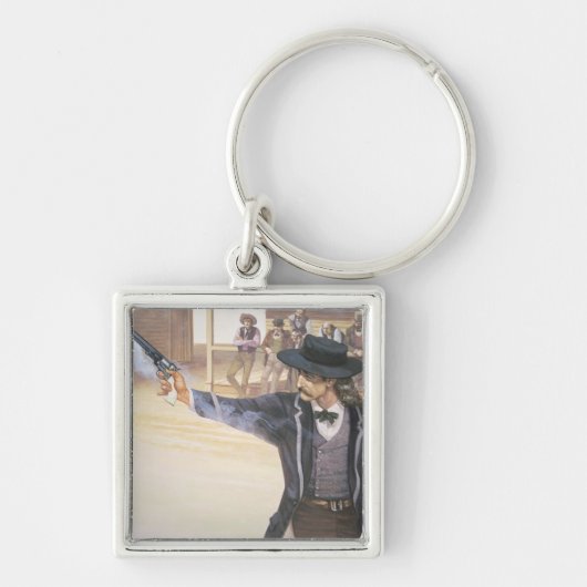 「野生のビル」はHickok (1837-76年)彼の印を示します キーホルダー (正面)