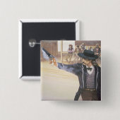 「野生のビル」はHickok (1837-76年)彼の印を示します 缶バッジ (正面&裏面)