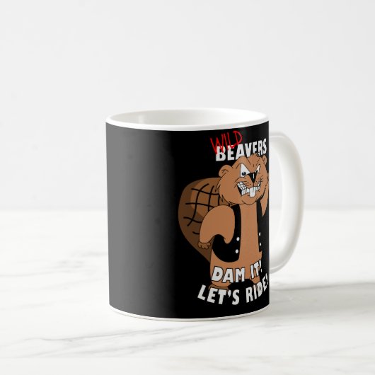 野生のビーバーのコーヒー・マグ コーヒーマグカップ (正面右)