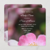 野生のピンクのバラの花すべてパーティの招待状 招待状 (正面/裏面)