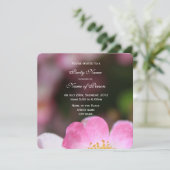 野生のピンクのバラの花すべてパーティの招待状 招待状 (スタンド正面)