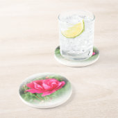 野生のピンクのバラの花 コースター (側面)