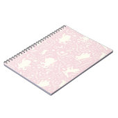 野生のピンクの花柄グッズ ノートブック (左側)