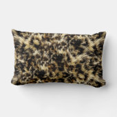 野生のフェイクな毛皮のヒョウのスタイルの迷彩柄の装飾 ランバークッション (裏面)