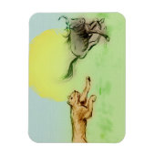 野生のフォトマグネットでバッファローを追いかけるライオン マグネット (縦)