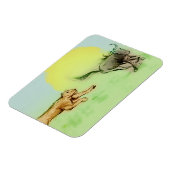 野生のフォトマグネットでバッファローを追いかけるライオン マグネット (左側)