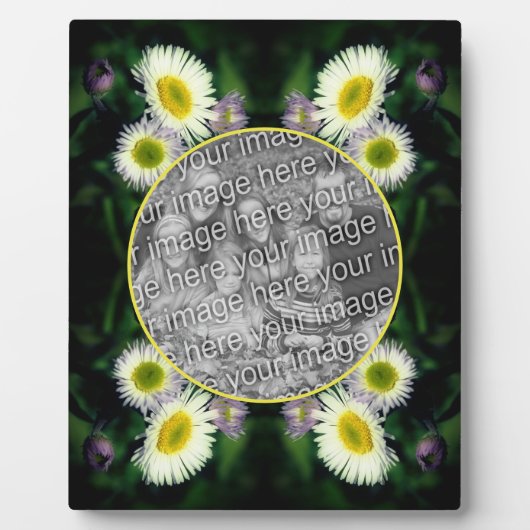 野生のフラバネデイジー花あなたの写真を追加 フォトプラーク (正面)