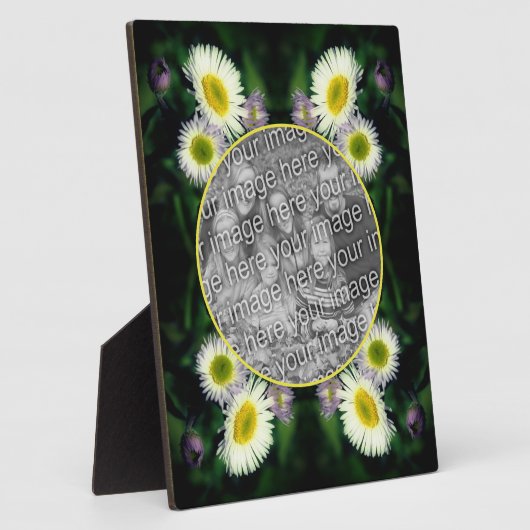 野生のフラバネデイジー花あなたの写真を追加 フォトプラーク (側面)