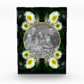 野生のフラバーンデイジーフラワーフレームを追加 フォトブロック (正面)