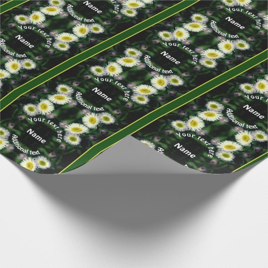 野生のフラベンデイジーパーソナライズされた花 ラッピングペーパー (角)