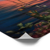 野生のフラミンゴが成長するポスター/プリント ポスター (角)