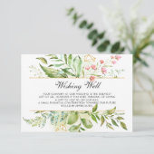 野生のフローラの結婚緑の葉の願い エンクロージャーカード (スタンド正面)
